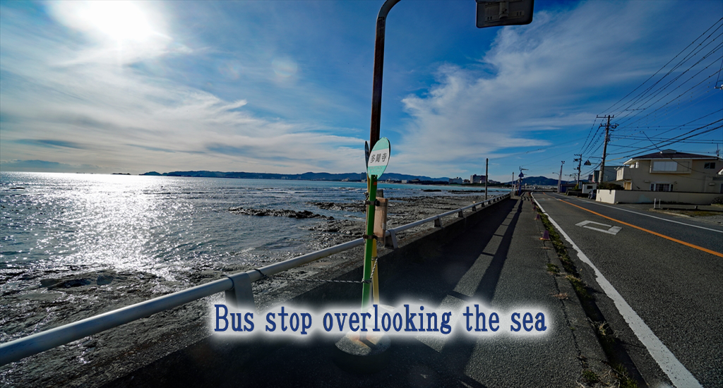 Bus stop overlooking the sea